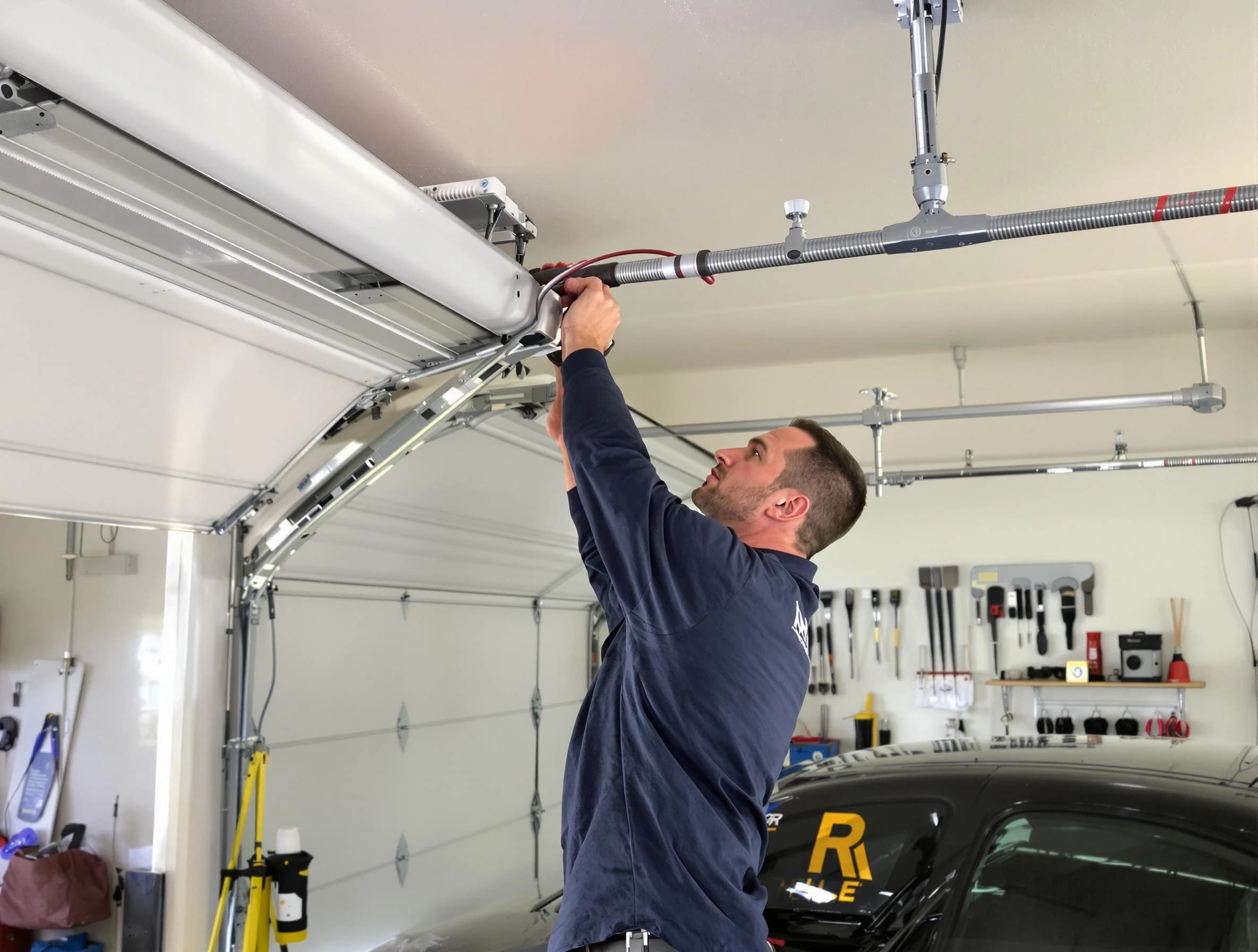 Parsippany Garage Door Repair technician performing garage door cable repair in Parsippany