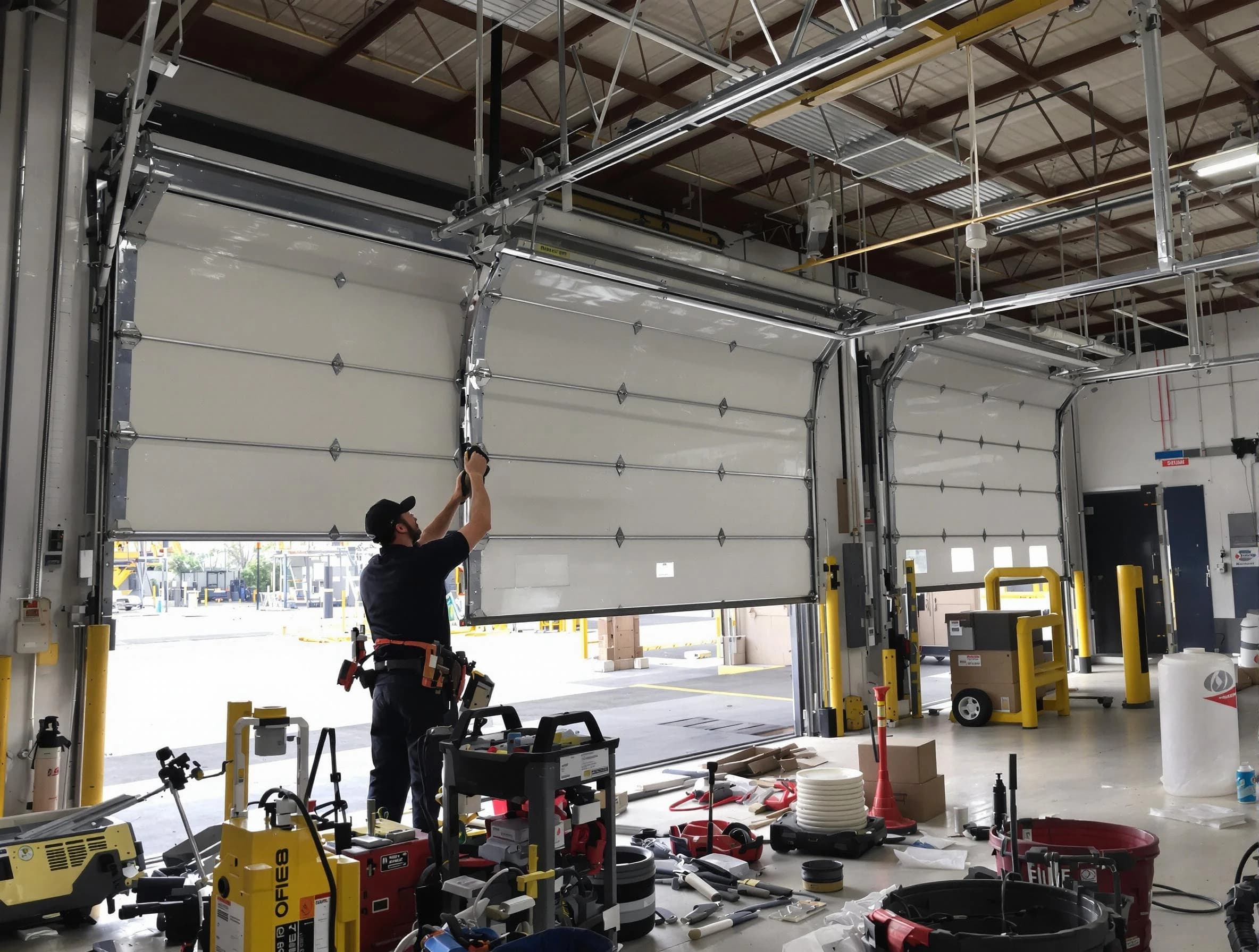 Parsippany Garage Door Repair technician performing commercial garage door repair in Parsippany