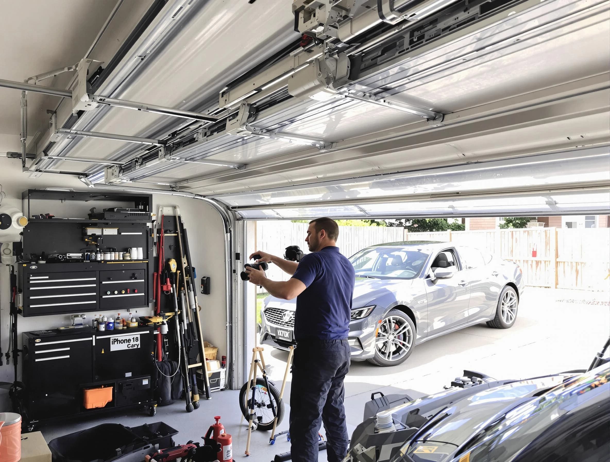 Parsippany Garage Door Repair technician fixing noisy garage door in Parsippany
