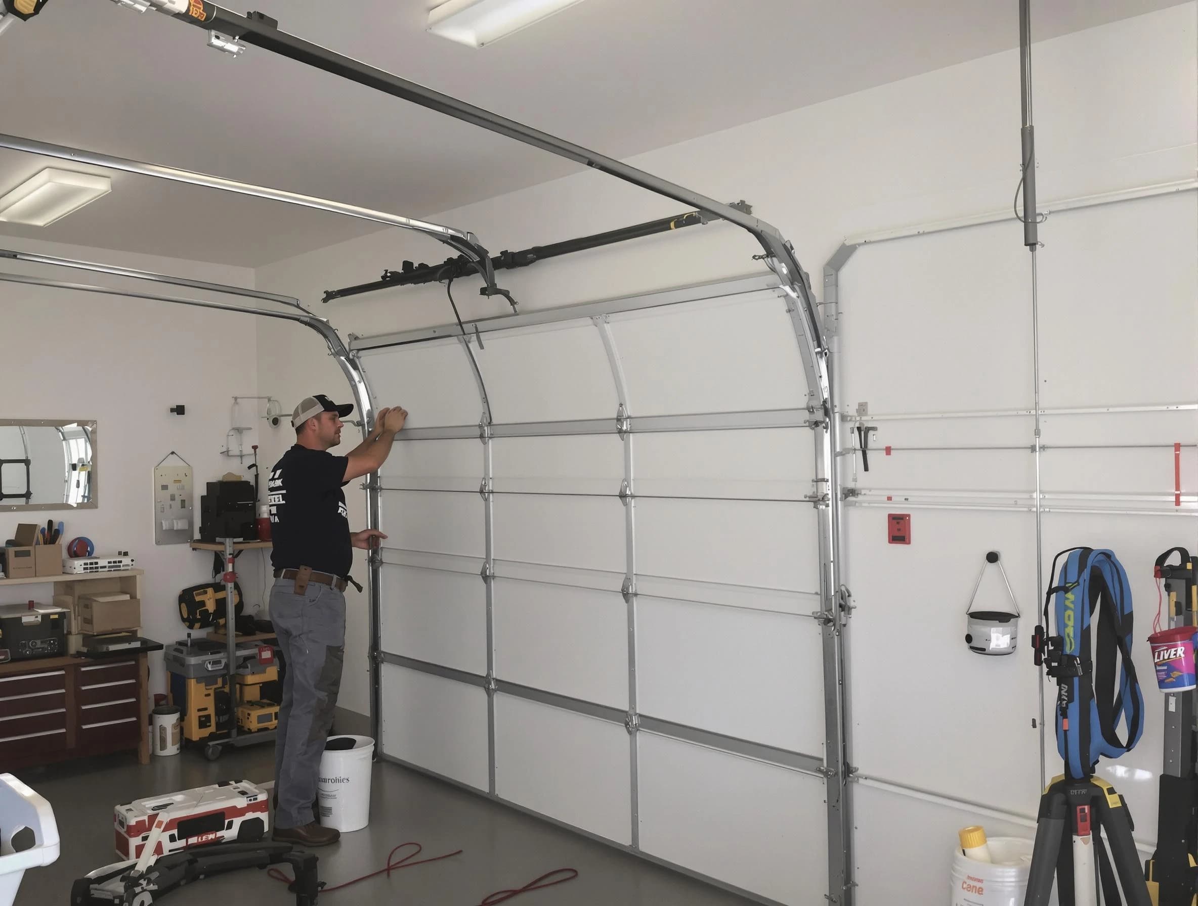 Parsippany Garage Door Repair team installing new garage door in Parsippany