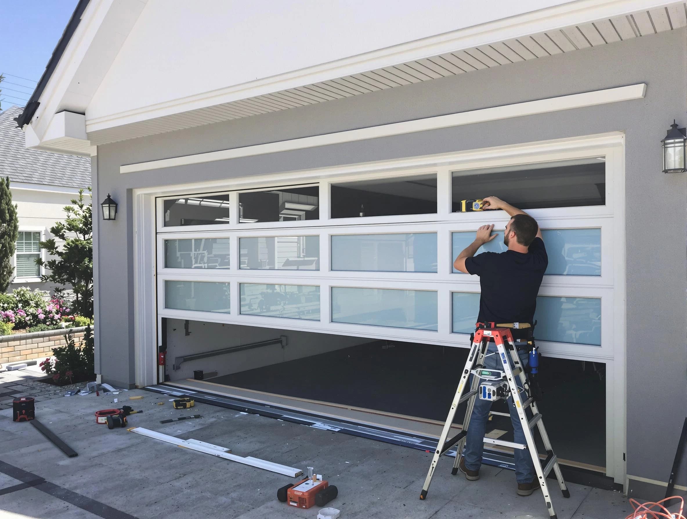 Parsippany Garage Door Repair team performing garage door replacement in Parsippany