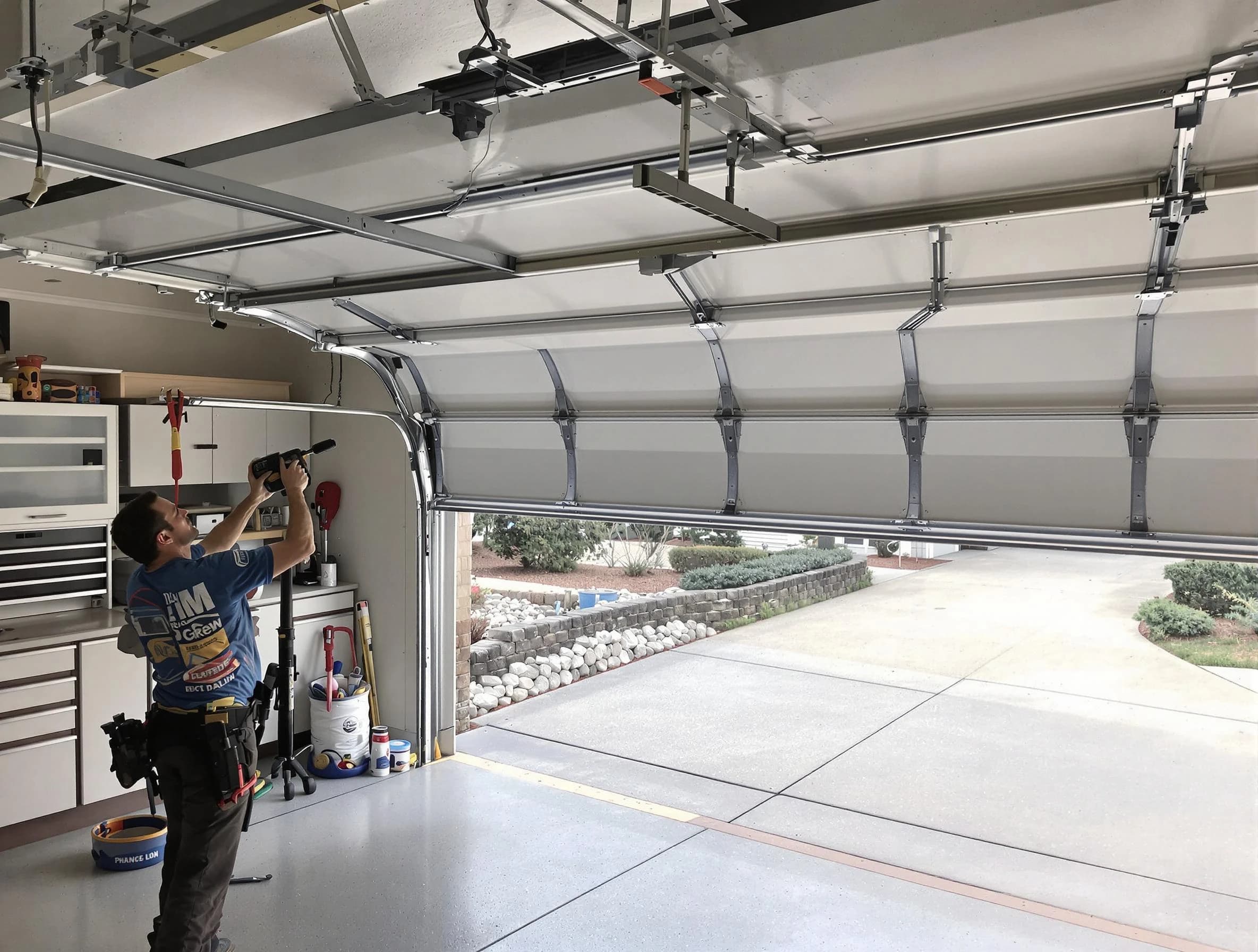 Garage door track repair service by Parsippany Garage Door Repair in Parsippany