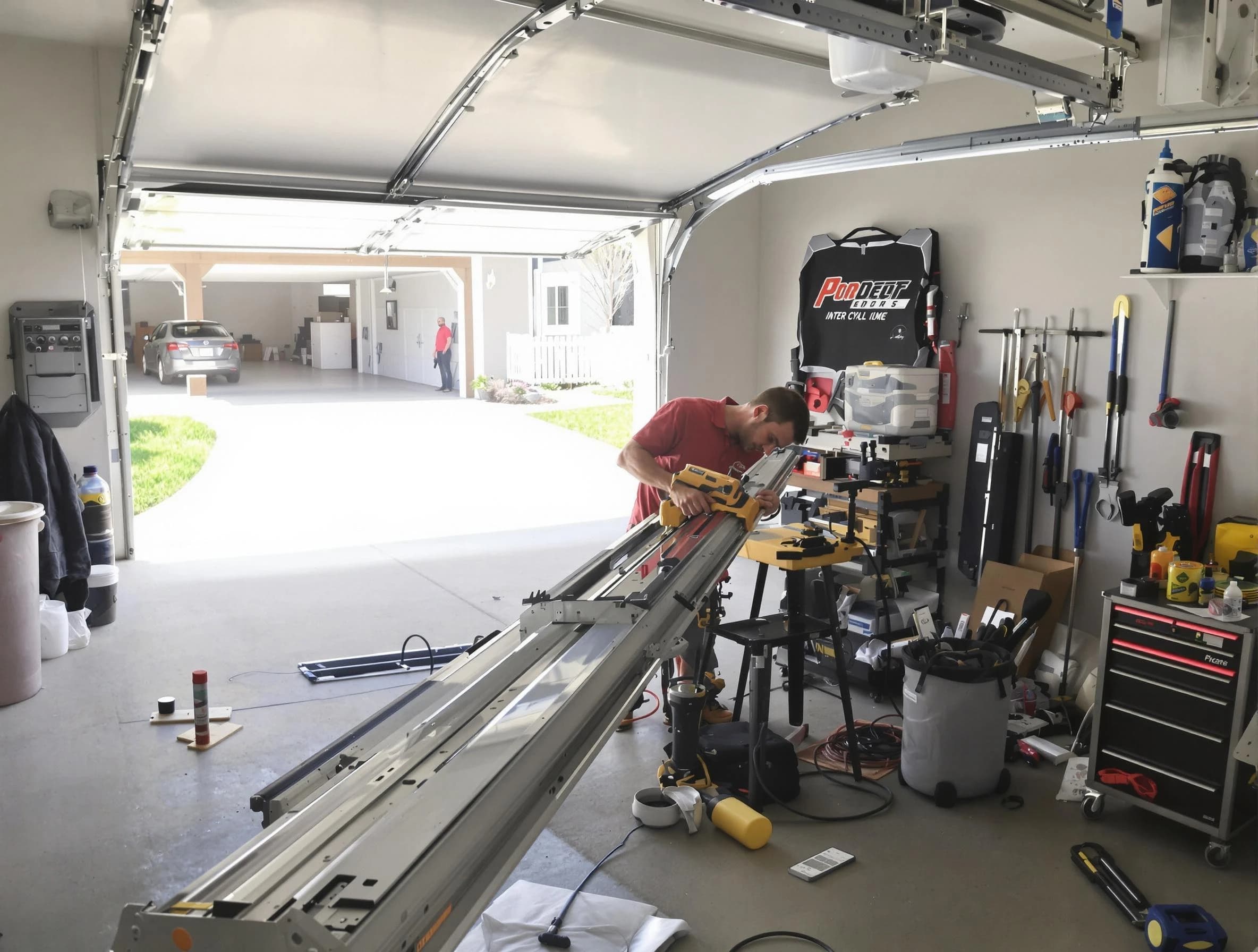 Parsippany Garage Door Repair expert performing track repair in Parsippany