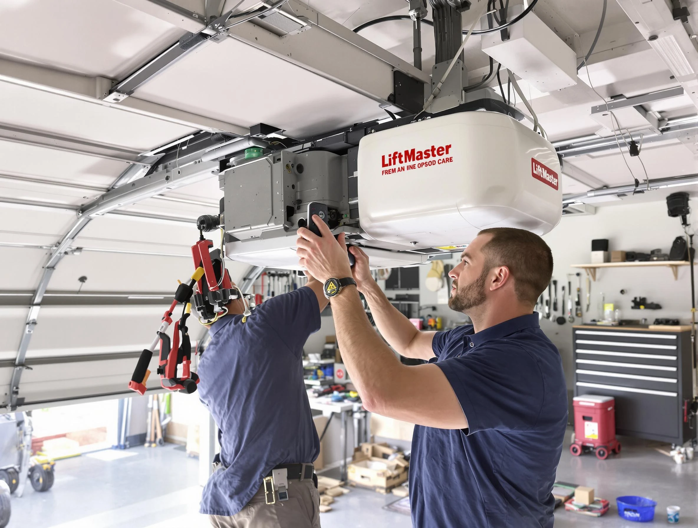 Parsippany Garage Door Repair technician performing advanced diagnostics on garage opener in Parsippany